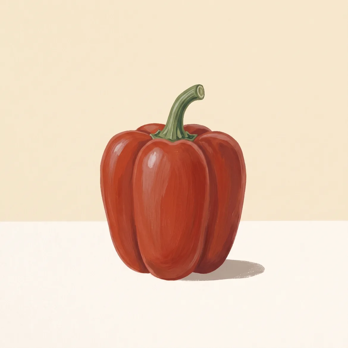 Gouache av en paprika